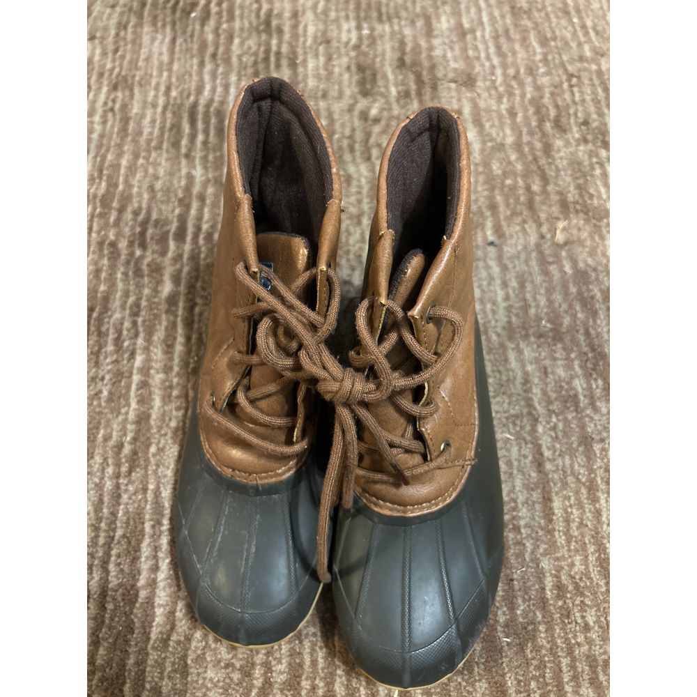 Sperry Topsider Duck Boots Brown Leather Waterproof Winter Rain Snow‎ Boots Y4M